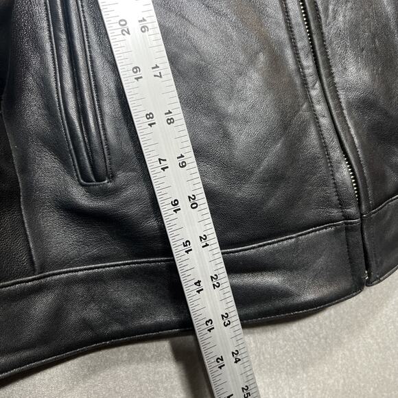 Vintage Y2K Zara Motorcycle Leather Jacket Black Womens Size 2XL Fits Smaller!! - Picture 14 of 15